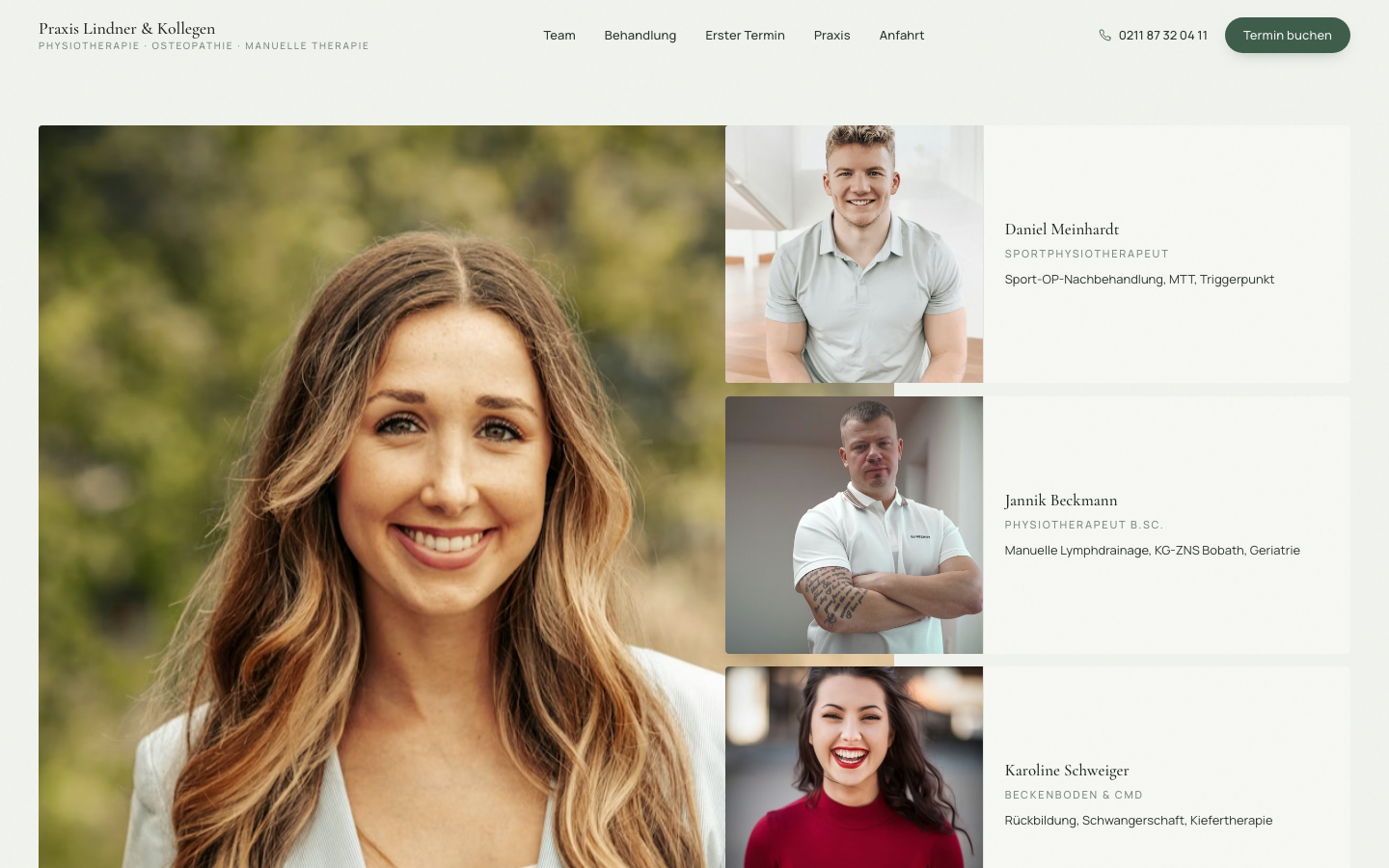 Physio-Praxis Website Beispiel — Praxis Lindner
